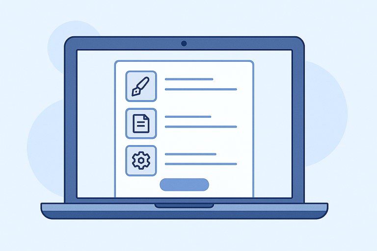 Website discovery questionnaire form with structured sections for brand, design, and content.”
